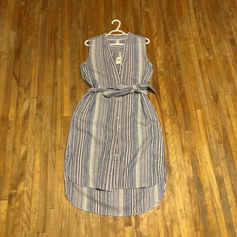 Sleeveless Linen Shirtdress